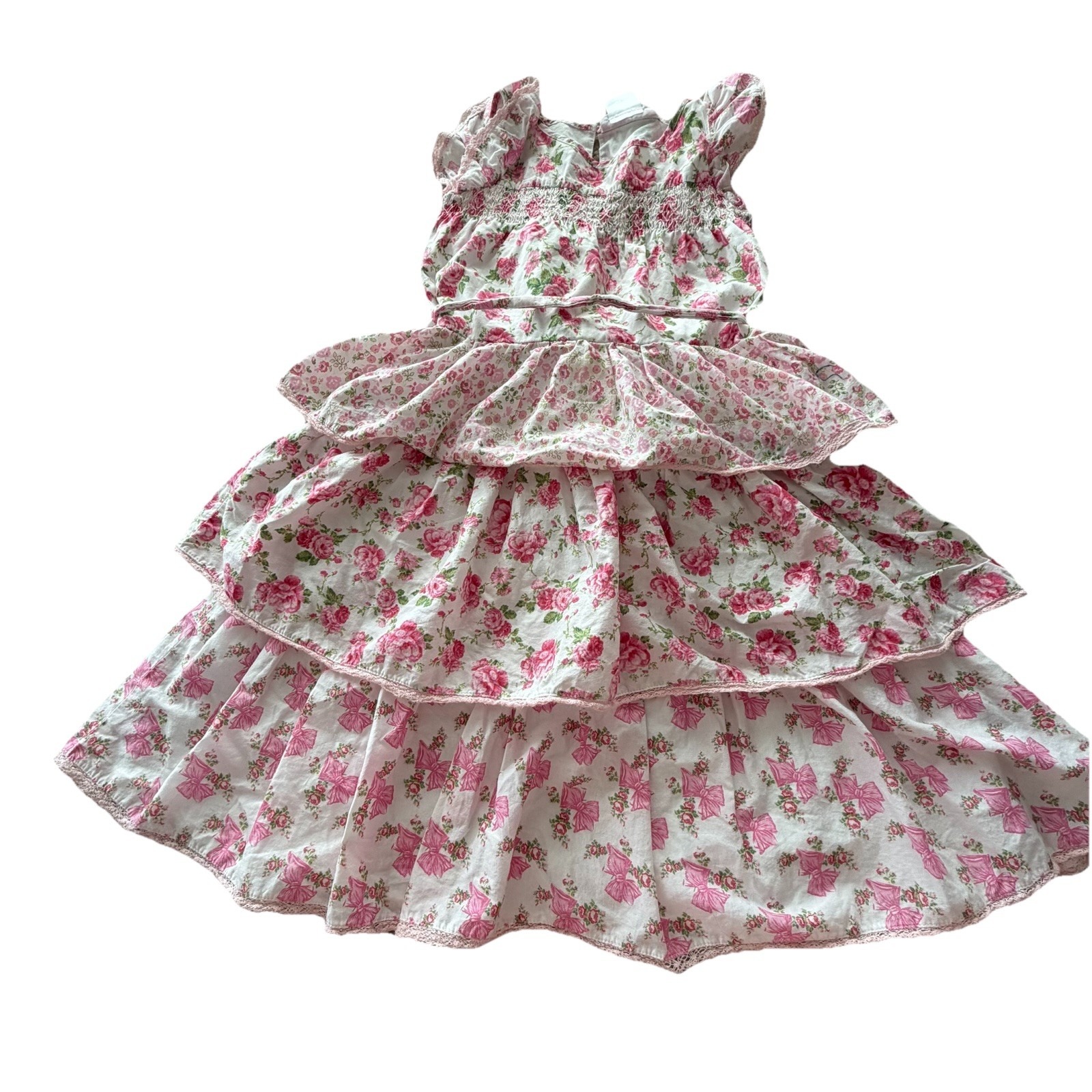 American Girl X Loveshackfancy Rose Floral Tiered Dress Girls 6 | Cottagecore